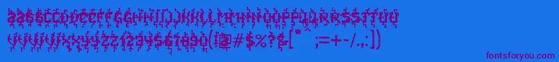 MB Poisoned Type Font – Purple Fonts on Blue Background