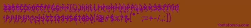 MB Poisoned Type Font – Purple Fonts on Brown Background