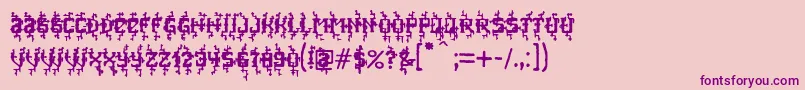 MB Poisoned Type Font – Purple Fonts on Pink Background