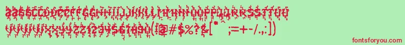 フォントMB Poisoned Type – 赤い文字の緑の背景