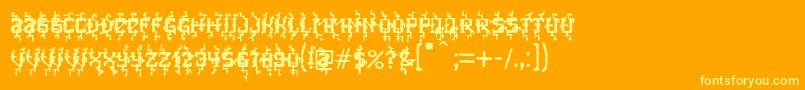 MB Poisoned Type Font – Yellow Fonts on Orange Background