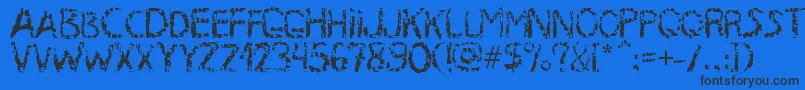 MB RustyIron Font Font – Black Fonts on Blue Background