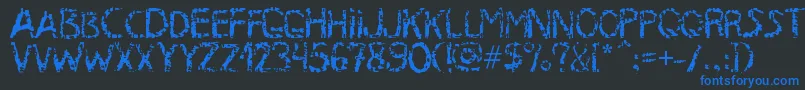 Czcionka MB RustyIron Font – niebieskie czcionki na czarnym tle