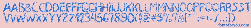 MB RustyIron Font Font – Blue Fonts on Pink Background