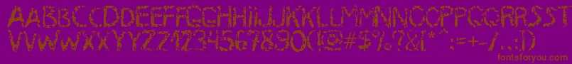 Fonte MB RustyIron Font – fontes marrons em um fundo roxo