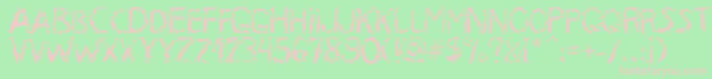 MB RustyIron Font-Schriftart – Rosa Schriften auf grünem Hintergrund