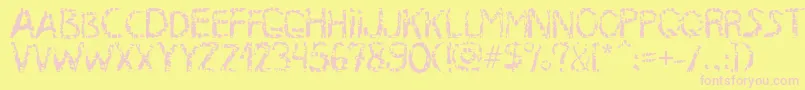 MB RustyIron Font Font – Pink Fonts on Yellow Background