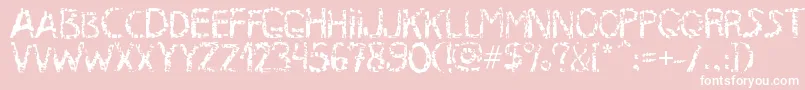 MB RustyIron Font-Schriftart – Weiße Schriften auf rosa Hintergrund