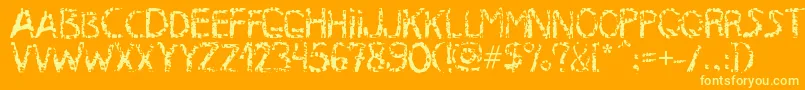 MB RustyIron Font Font – Yellow Fonts on Orange Background