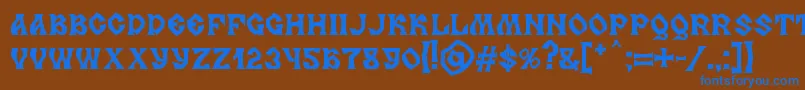 MB Slavonic Minsk Font – Blue Fonts on Brown Background