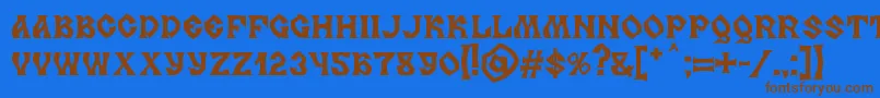 MB Slavonic Minsk Font – Brown Fonts on Blue Background