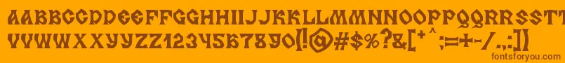 MB Slavonic Minsk-fontti – ruskeat fontit oranssilla taustalla