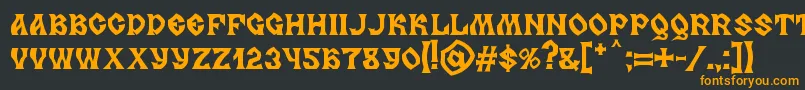 Шрифт MB Slavonic Minsk – оранжевые шрифты на чёрном фоне