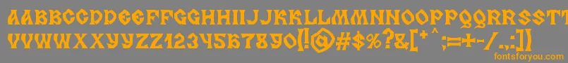 MB Slavonic Minsk-Schriftart – Orangefarbene Schriften auf grauem Hintergrund