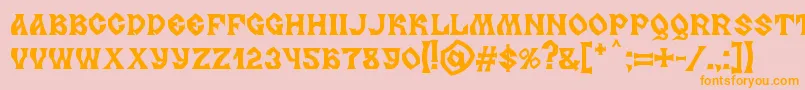 MB Slavonic Minsk-fontti – oranssit fontit vaaleanpunaisella taustalla