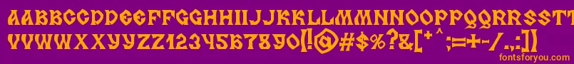 MB Slavonic Minsk-fontti – oranssit fontit violetilla taustalla