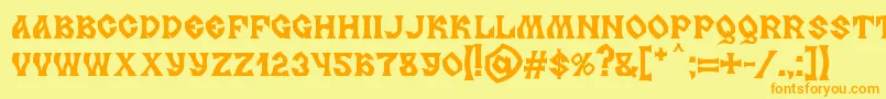 fuente MB Slavonic Minsk – Fuentes Naranjas Sobre Fondo Amarillo