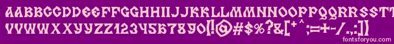 Шрифт MB Slavonic Minsk – розовые шрифты на фиолетовом фоне
