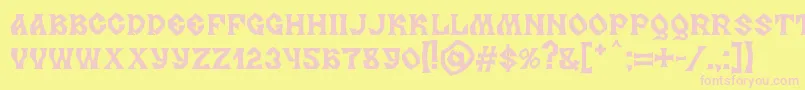 MB Slavonic Minsk Font – Pink Fonts on Yellow Background