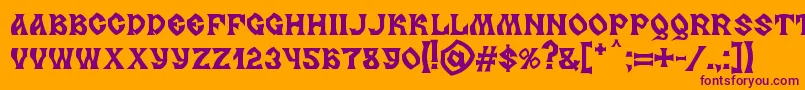 MB Slavonic Minsk Font – Purple Fonts on Orange Background
