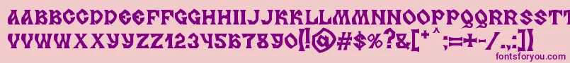Police MB Slavonic Minsk – polices violettes sur fond rose