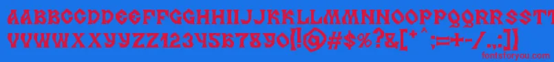 MB Slavonic Minsk Font – Red Fonts on Blue Background