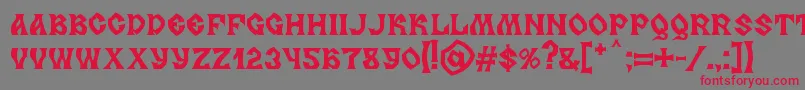 Fonte MB Slavonic Minsk – fontes vermelhas em um fundo cinza