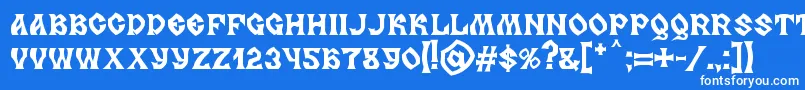 MB Slavonic Minsk-fontti – valkoiset fontit sinisellä taustalla