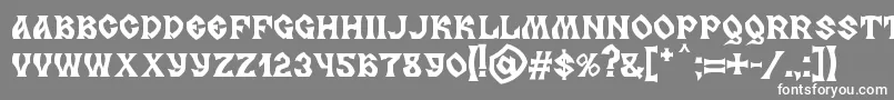 Czcionka MB Slavonic Minsk – białe czcionki na szarym tle