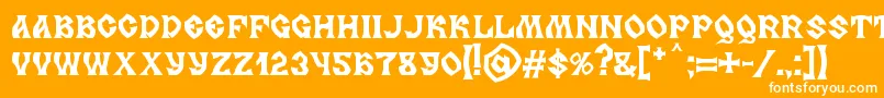 MB Slavonic Minsk Font – White Fonts on Orange Background