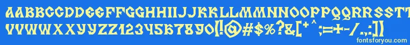 Czcionka MB Slavonic Minsk – żółte czcionki na niebieskim tle