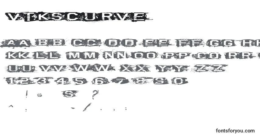 VtksCurve Font – alphabet, numbers, special characters