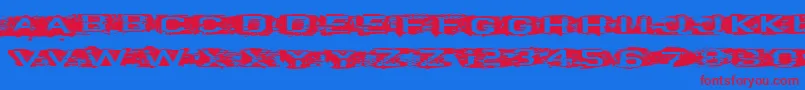 VtksCurve Font – Red Fonts on Blue Background