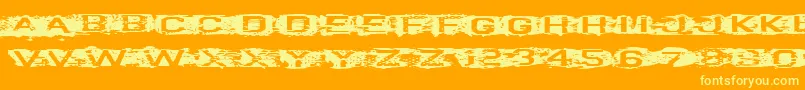 VtksCurve-fontti – keltaiset fontit oranssilla taustalla