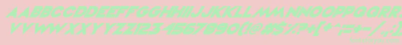 VampireRavesItalic Font – Green Fonts on Pink Background