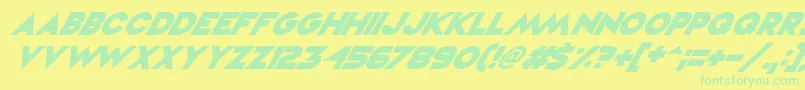 VampireRavesItalic Font – Green Fonts on Yellow Background