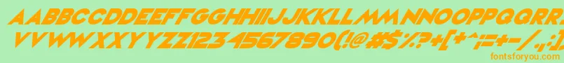 Police VampireRavesItalic – polices orange sur fond vert