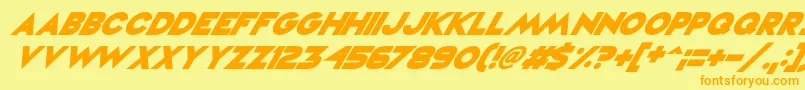 VampireRavesItalic Font – Orange Fonts on Yellow Background