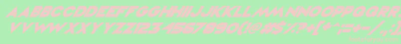 VampireRavesItalic-Schriftart – Rosa Schriften auf grünem Hintergrund