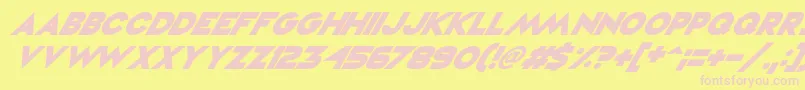 VampireRavesItalic Font – Pink Fonts on Yellow Background