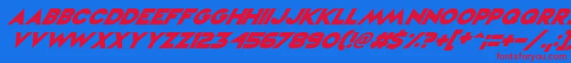 VampireRavesItalic Font – Red Fonts on Blue Background