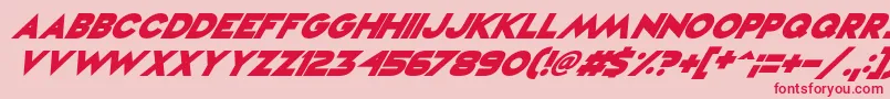 VampireRavesItalic Font – Red Fonts on Pink Background