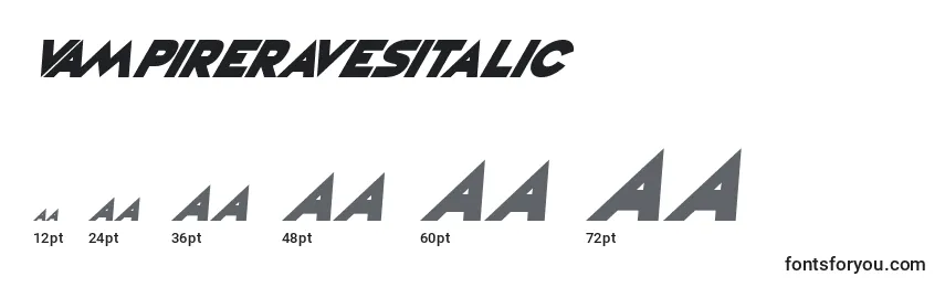 VampireRavesItalic Font Sizes