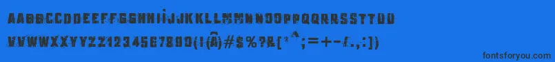 フォントMB Underground – 黒い文字の青い背景