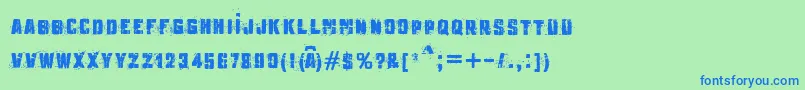 MB Underground Font – Blue Fonts on Green Background
