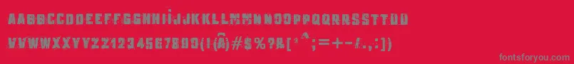 Fonte MB Underground – fontes cinzas em um fundo vermelho