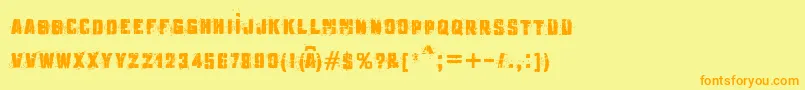 MB Underground Font – Orange Fonts on Yellow Background