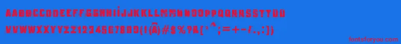 MB Underground Font – Red Fonts on Blue Background