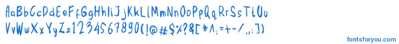 フォントMbak Mbik1 Hitam – 白い背景に青い文字