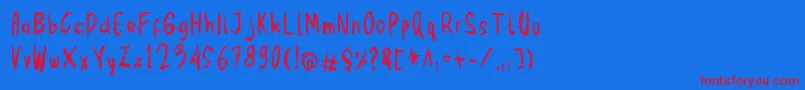 Mbak Mbik1 Font – Red Fonts on Blue Background